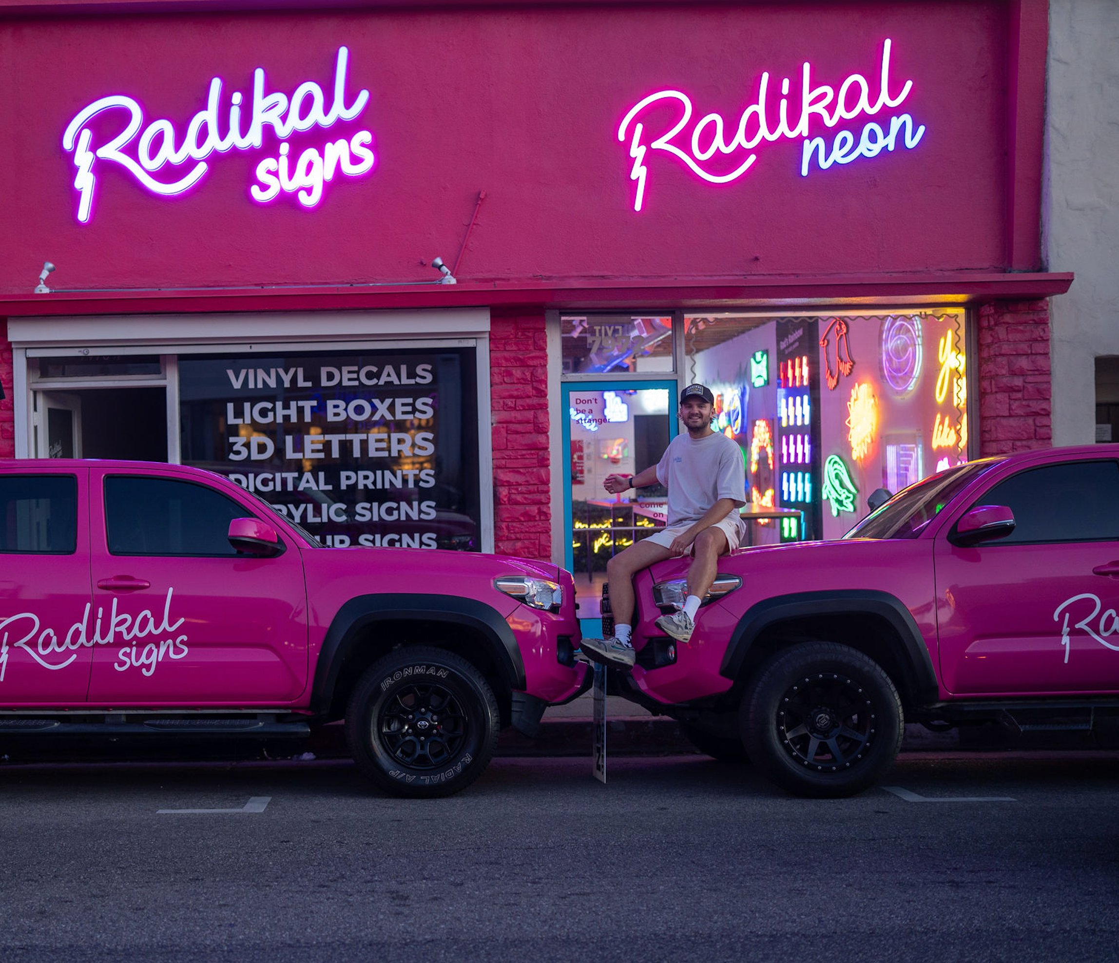 Radikal Signs LA — Tom and the team outside the Melrose Ave store